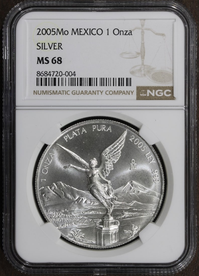 NGC MS68 2005 Mexico Silver Libertad 1 oz Key Date (1 of 2)
