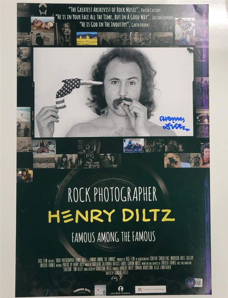 Henry Diltz Signed 12x18 Photo Poster The Accidental Photographer BAS (1 of 6)