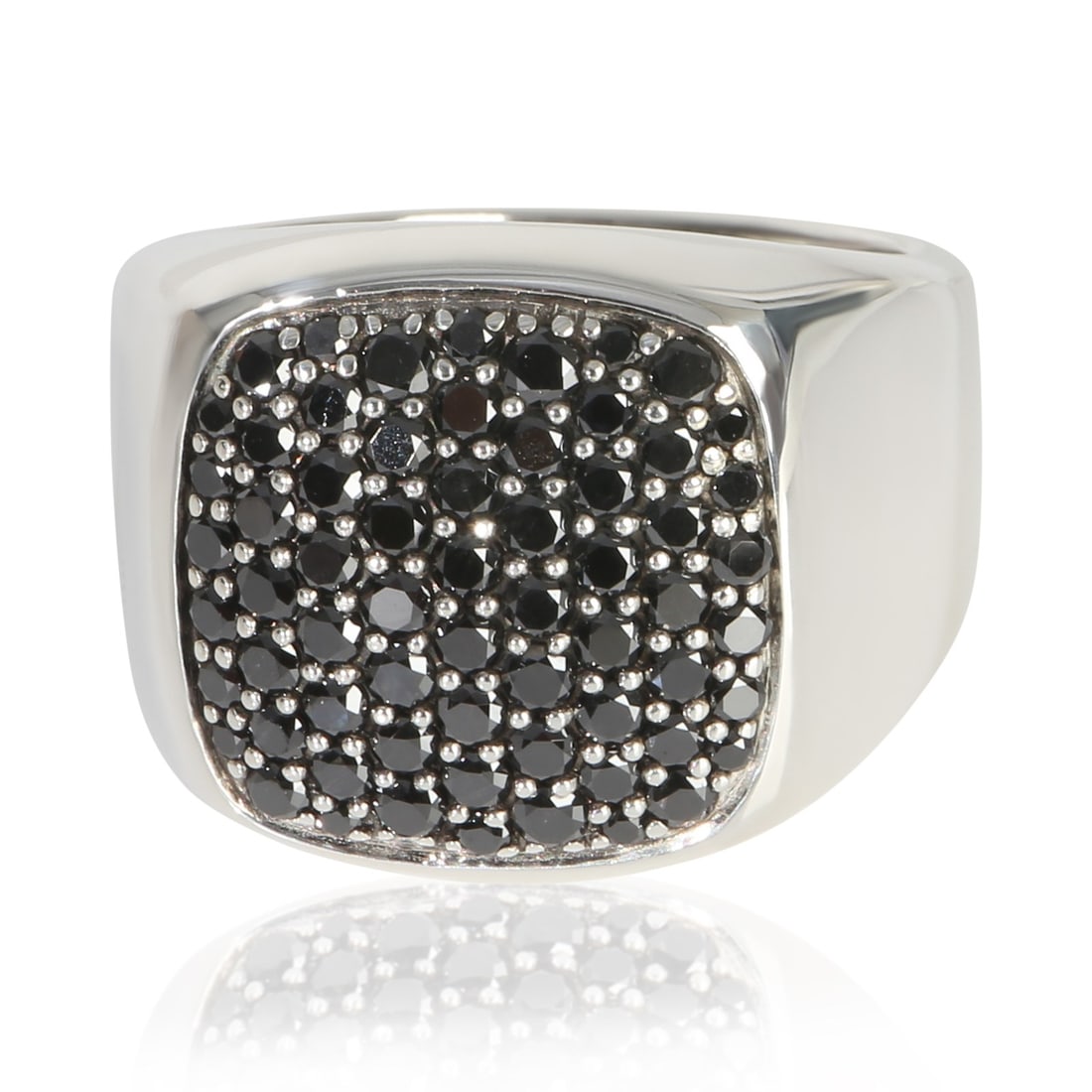 David Yurman Streamline Signet Sterling Silver Diamond Ring Size 10.75 (1 of 4)