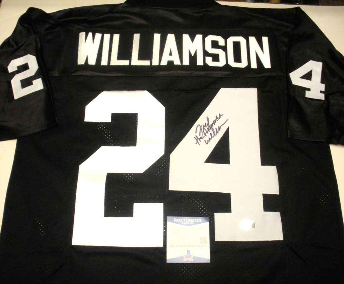 Autographed Reebok Raiders Football Jersey Beckett COA Fred Williamson (1 of 2)