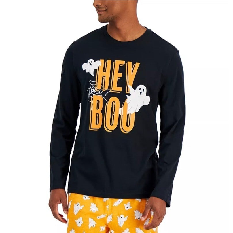 Men's Halloween Boo Character Black Pajama Top Size Small by Family Pajamas (1 of 2)