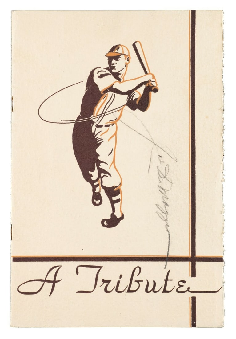 1939 Joe DiMaggio Signed Testimonial Dinner Program with PSA DNA COA: 1939 Joe DiMaggio Signed Testimonial Dinner Program with PSA DNA COA This is an original program from the 1939 testimonial dinner honoring baseball legend Joe DiMaggio, featuring two of his signatures