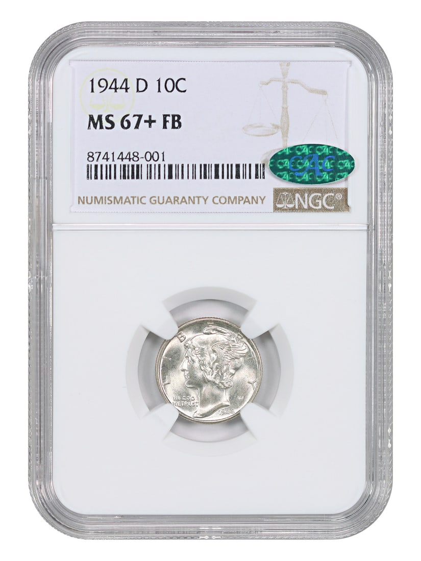 NGC CAC MS67 Plus Full Bands 1944-D Mercury Dime Uncirculated (1 of 4)