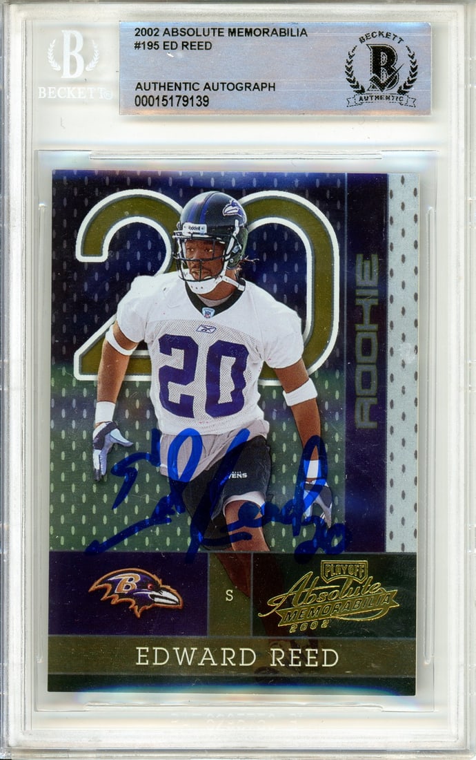 Ed Reed 2002 Absolute Memorabilia Rookie Card BAS (1 of 2)