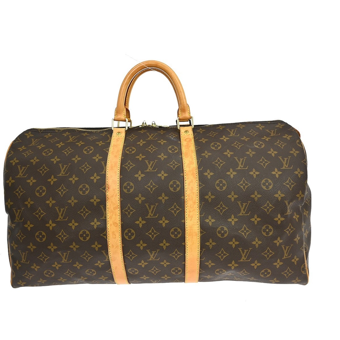 Louis Vuitton Monogram Canvas Keepall Unisex Travel Bag 55cm: Louis Vuitton Monogram Canvas Keepall Unisex Travel Bag 55cm This Louis Vuitton Keepall Bag features the classic Monogram Canvas design in brown. Designed for unisex use, the bag shows signs of previo