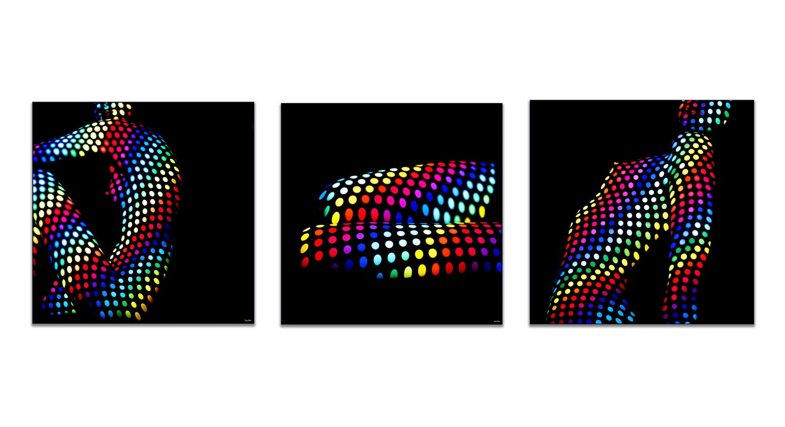 Giuliano Bekor Limited Edition Abstract Photo Triptych Signed 3 of 10 (1 of 8)
