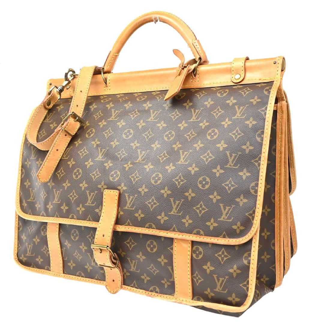Louis Vuitton Monogram Canvas Sac Chasse Unisex Brown Hunting Bag: Louis Vuitton Monogram Canvas Sac Chasse Unisex Brown Hunting Bag The Louis Vuitton Sac Chasse Hunting Bag is crafted from signature brown monogram canvas with leather trim. Designed for unisex use, t
