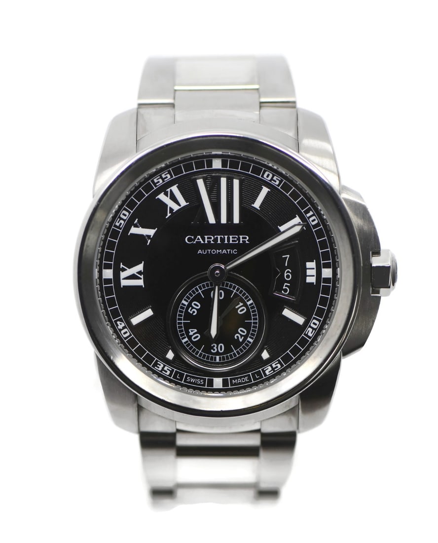 Cartier Calibre de Cartier W7100016 Automatic Stainless Steel 42mm Watch with Box: Cartier Calibre de Cartier W7100016 Automatic Stainless Steel 42mm Watch with Box The Cartier Calibre de Cartier W7100016 is a sophisticated men's wristwatch featuring a 42 mm stainless steel case and