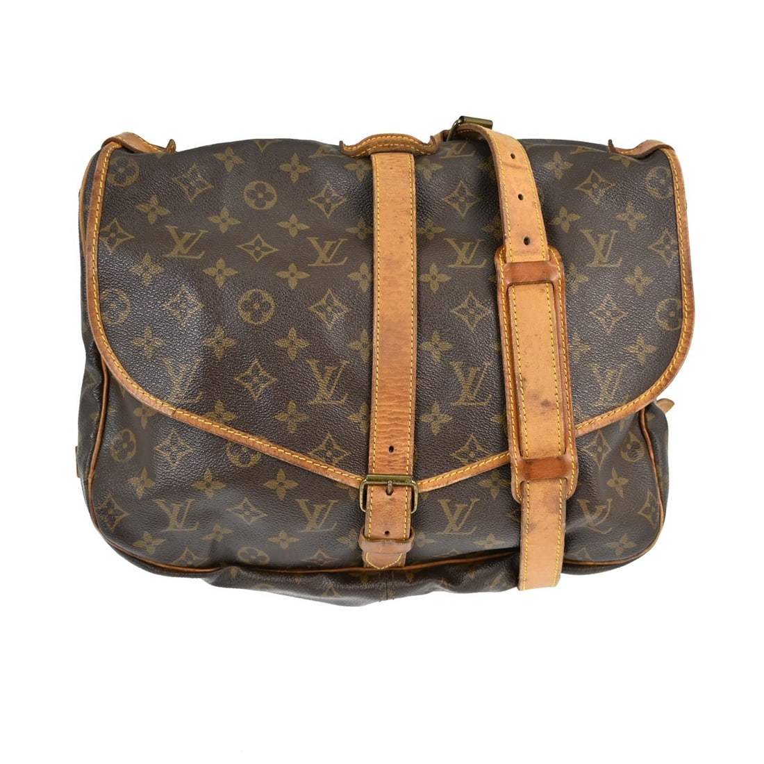 Louis Vuitton Saumur 35 Monogram Canvas Medium Shoulder Bag M42254: Louis Vuitton Saumur 35 Monogram Canvas Medium Shoulder Bag M42254 This Louis Vuitton Saumur 35 shoulder bag features the iconic Monogram canvas leather exterior and a medium-sized silhouette. Designe