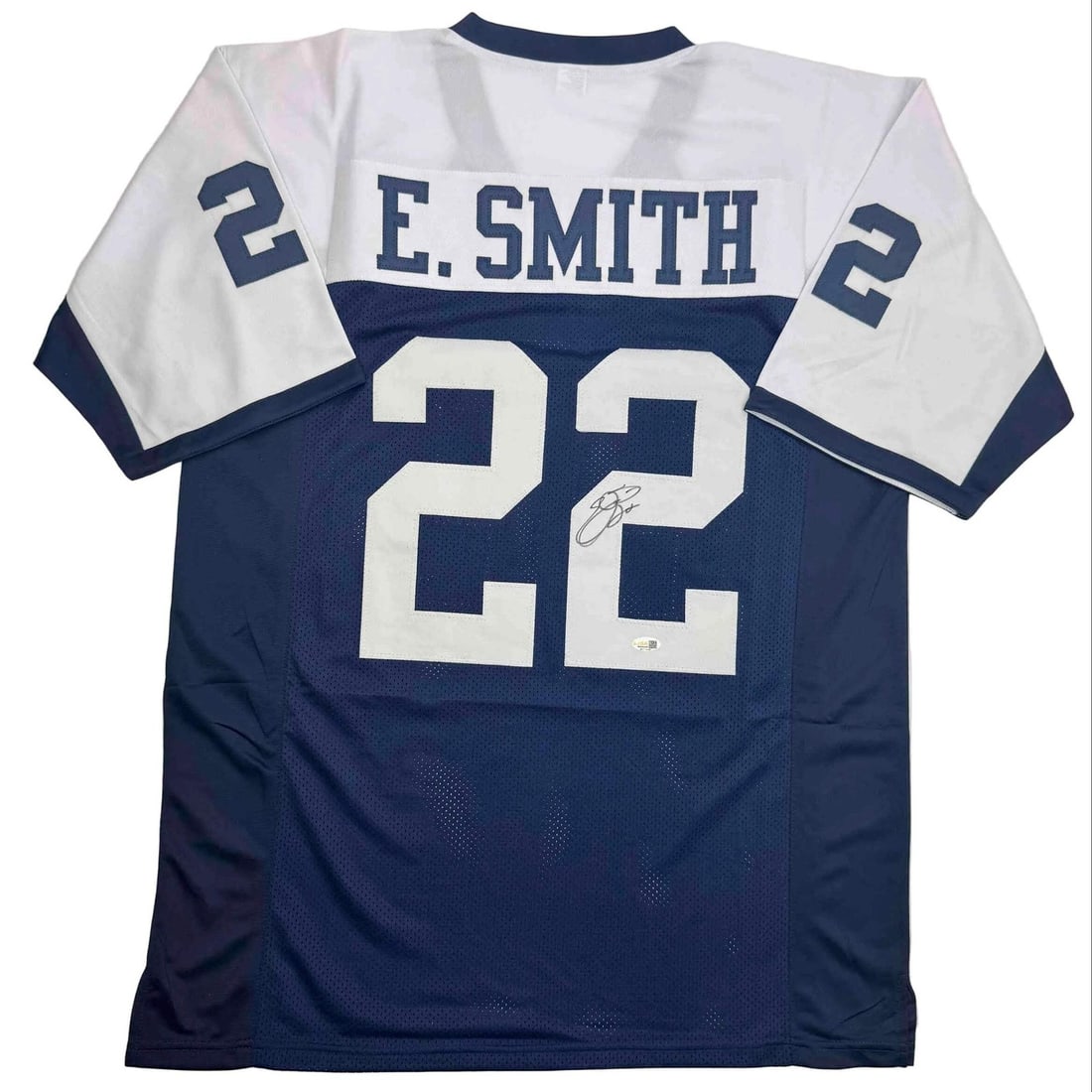 Emmitt Smith Dallas Custom Thanksgiving Jersey Signed with Beckett Authentication (1 of 4)