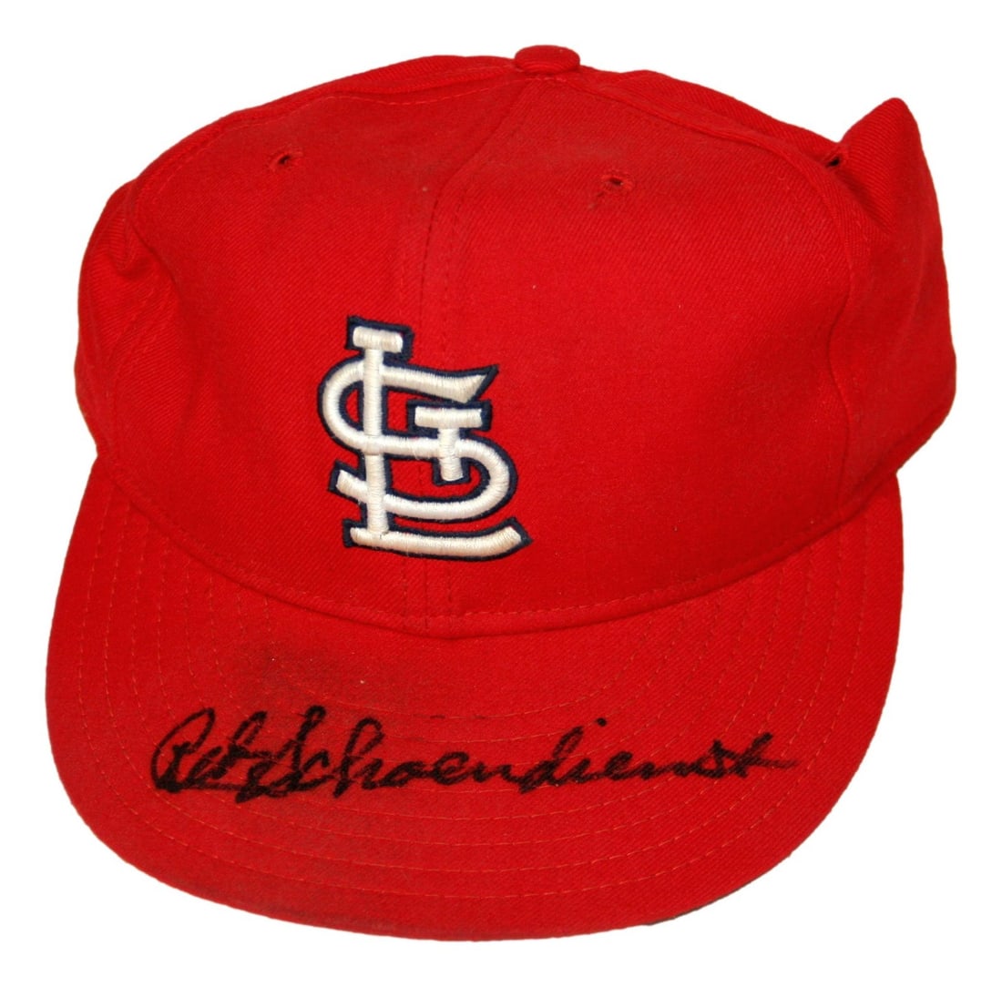 Red Schoendienst Signed 1991 St. Louis Cardinals Game Cap JSA: Red Schoendienst Signed 1991 St. Louis Cardinals Game Cap JSA This is an original, game-used cap worn by Red Schoendienst during the 1991 baseball season. The cap features the iconic St. Louis Cardina