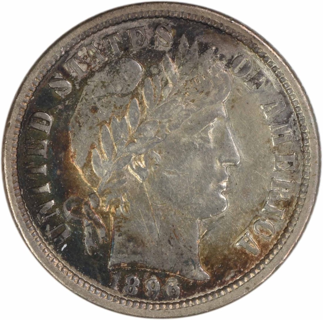 1896 New Orleans Barber 10C Silver Dime Uncertified VF (1 of 2)