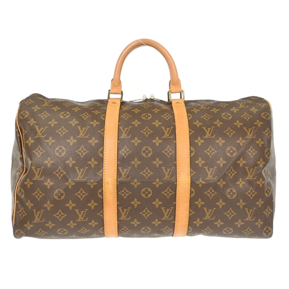 Louis Vuitton Keepall Monogram Canvas Travel Bag Unisex Brown 50cm: Louis Vuitton Keepall Monogram Canvas Travel Bag Unisex Brown 50cm This Louis Vuitton Keepall Bag features the iconic Monogram Canvas design in brown. Designed for unisex use, this vintage bag shows s
