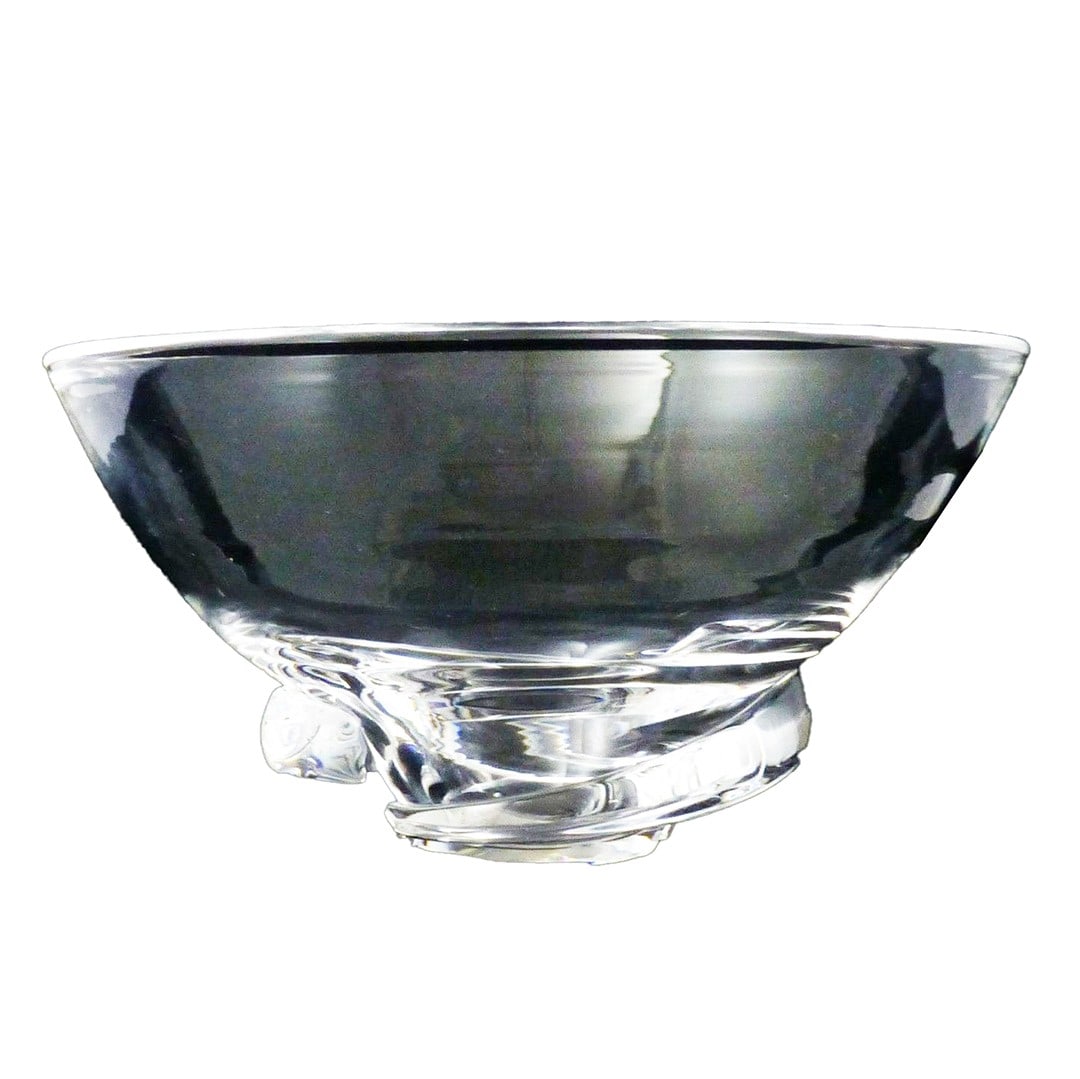 7 Inch Glass Art Vase with Spiral Pattern by Steuben: 7 Inch Glass Art Vase with Spiral Pattern by Steuben This Steuben bowl features a spiral design and is crafted from glass. Made in the United States, it is an art piece that reflects Steuben's renowne