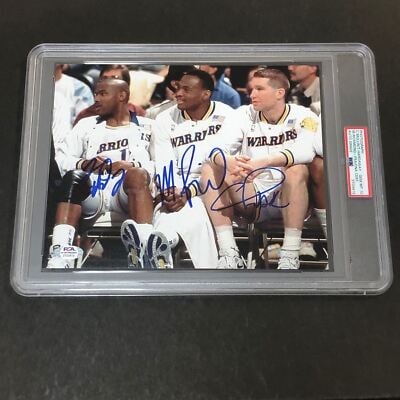 Chris Mullin Tim Hardaway Mitch Richmond Signed 8x10 Photo PSA/DNA Auto 10: Chris Mullin Tim Hardaway Mitch Richmond Signed 8x10 Photo PSA/DNA Auto 10 This professionally printed 8x10 photograph features the signatures of Chris Mullin, Mitch Richmond, and Tim Hardaway, all of
