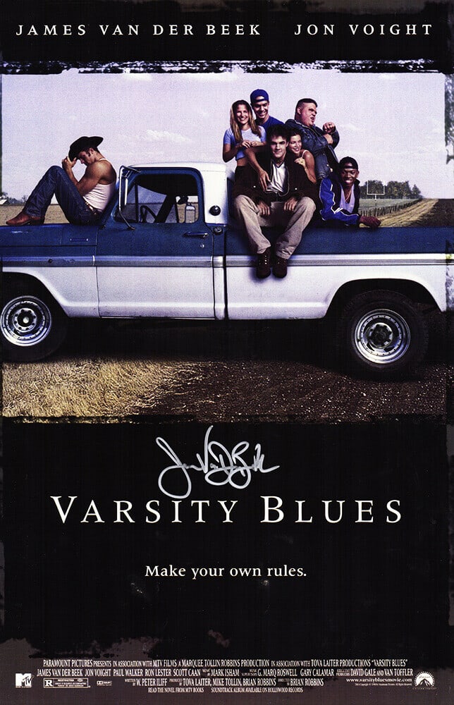 James Van Der Beek Signed Varsity Blues 11x17 Poster with COA (1 of 1)