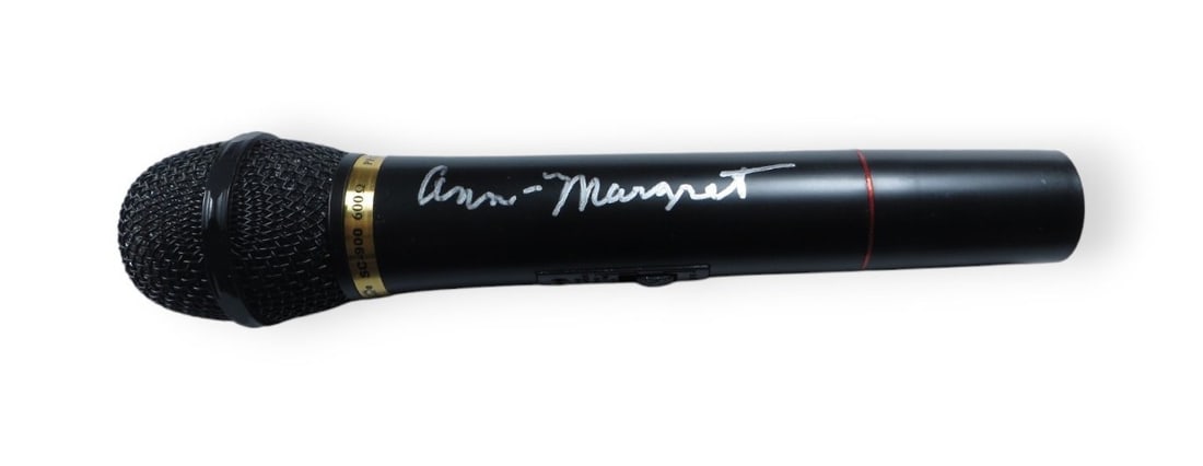 Autographed Microphone by Ann-Margret with JSA Authentication: Autographed Microphone by Ann-Margret with JSA Authentication This is an original microphone autographed by Ann-Margret, the renowned singer and actress. The signature has been authenticated by James 