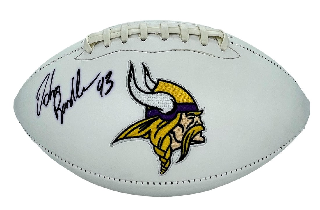 Minnesota Vikings Logo Football Signed by John Randle HOF PSA DNA Authenticated: Minnesota Vikings Logo Football Signed by John Randle HOF PSA DNA Authenticated This is a Minnesota Vikings logo football signed by Hall of Famer John Randle. The football is an original item and has 