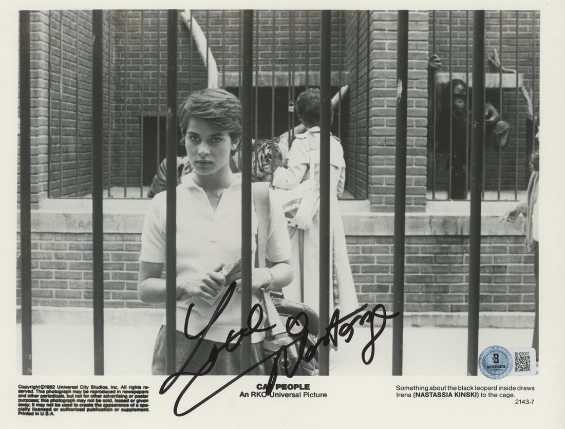 Signed Nastassja Kinski 8x10 Cat People Photo BAS Authenticated: Signed Nastassja Kinski 8x10 Cat People Photo BAS Authenticated This 8x10 photo from the film "Cat People" features the authentic autograph of Nastassja Kinski. The signature has been personally appli