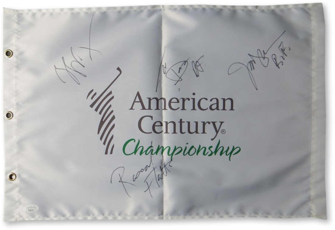 Rascal Flatts Autographed Golf Flag LeVox Rooney DeMarcus JSA Certified (1 of 3)
