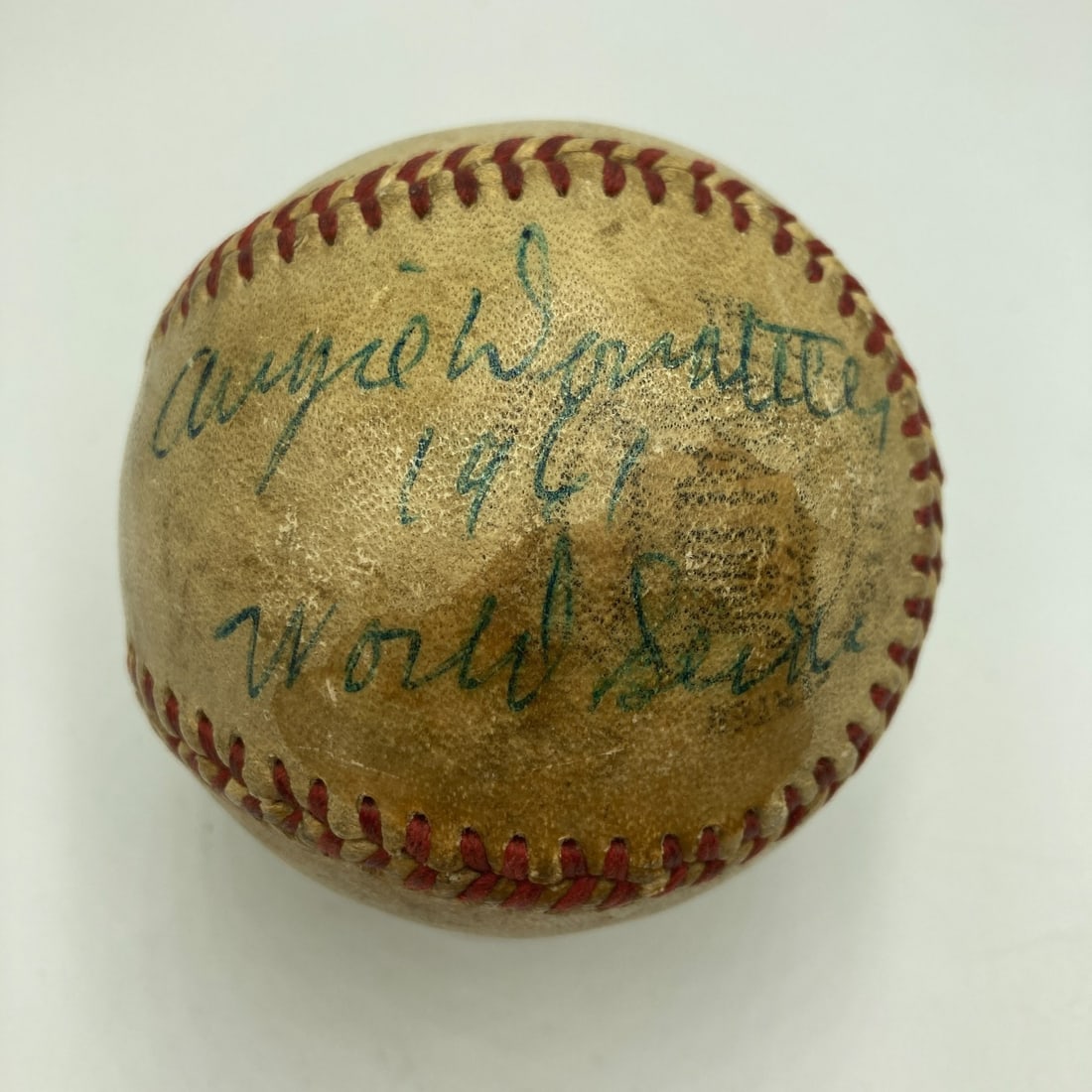 1961 World Series Umpires Signed Game Used Baseball with JSA COA (1 of 10)
