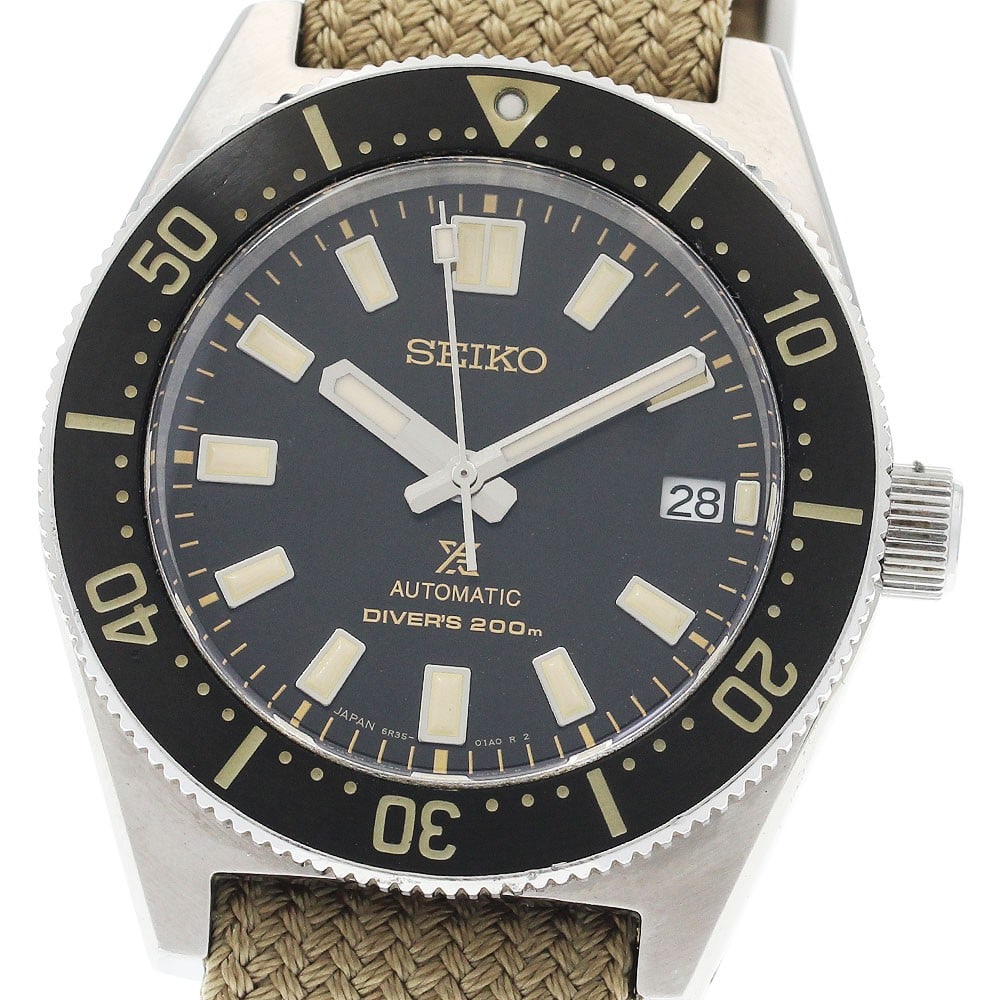 SEIKO Prospex automatic date men's wristwatch SBDC141 6R35-00P0: SEIKO Prospex automatic date men's wristwatch SBDC141 6R35-00P0 This Seiko Prospex SBDC141/6R35-00P0 men's wristwatch features a stainless steel case paired with a nylon belt and a dark gray dial. The
