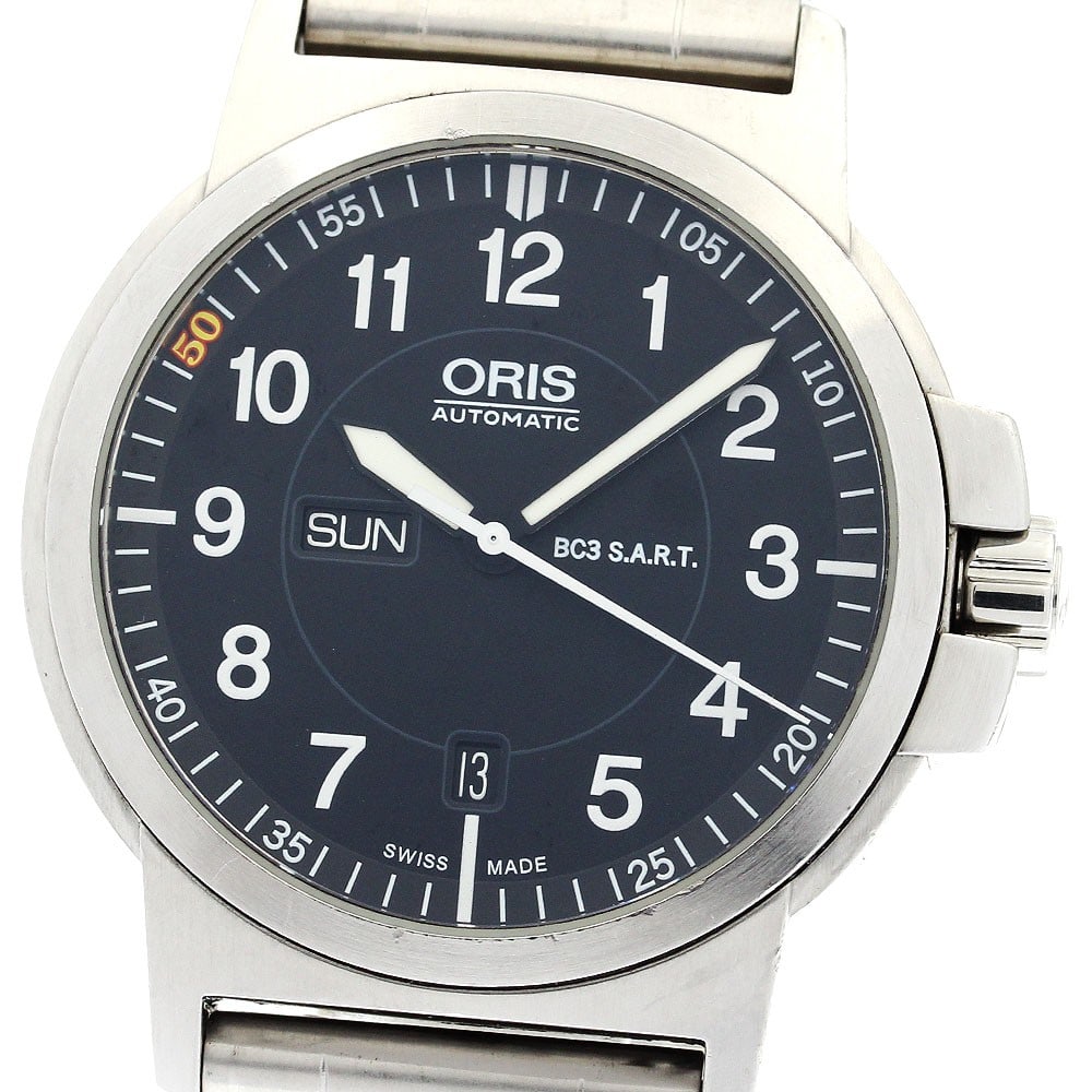 ORIS ProPilot BC3 Silver Lake Limited Automatic Day-Date Watch: ORIS ProPilot BC3 Silver Lake Limited Automatic Day-Date Watch This ORIS ProPilot BC3 Air Racing Silver Lake Limited Edition wristwatch is a Swiss-made timepiece designed for men. It features a stainl