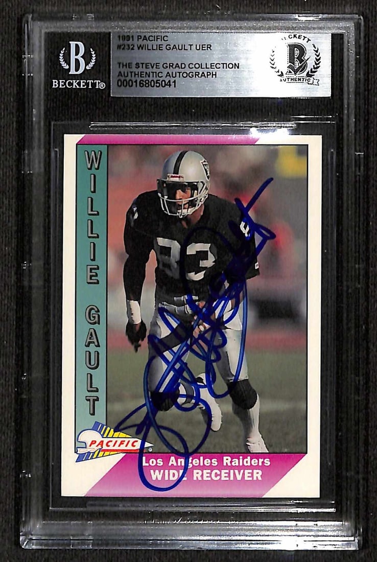 Willie Gault Signed 1991 Pacific #232 Football Card Beckett Authenticated (1 of 1)