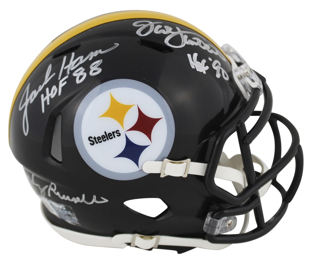Pittsburgh Steelers Signed Mini Helmet Jack Lambert Jack Ham Andy Russell BAS (1 of 2)
