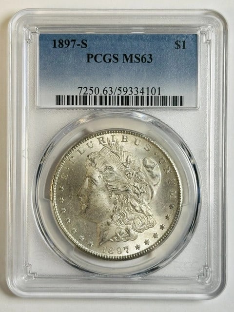 PCGS MS63 1897-S Morgan Silver Dollar (1 of 2)