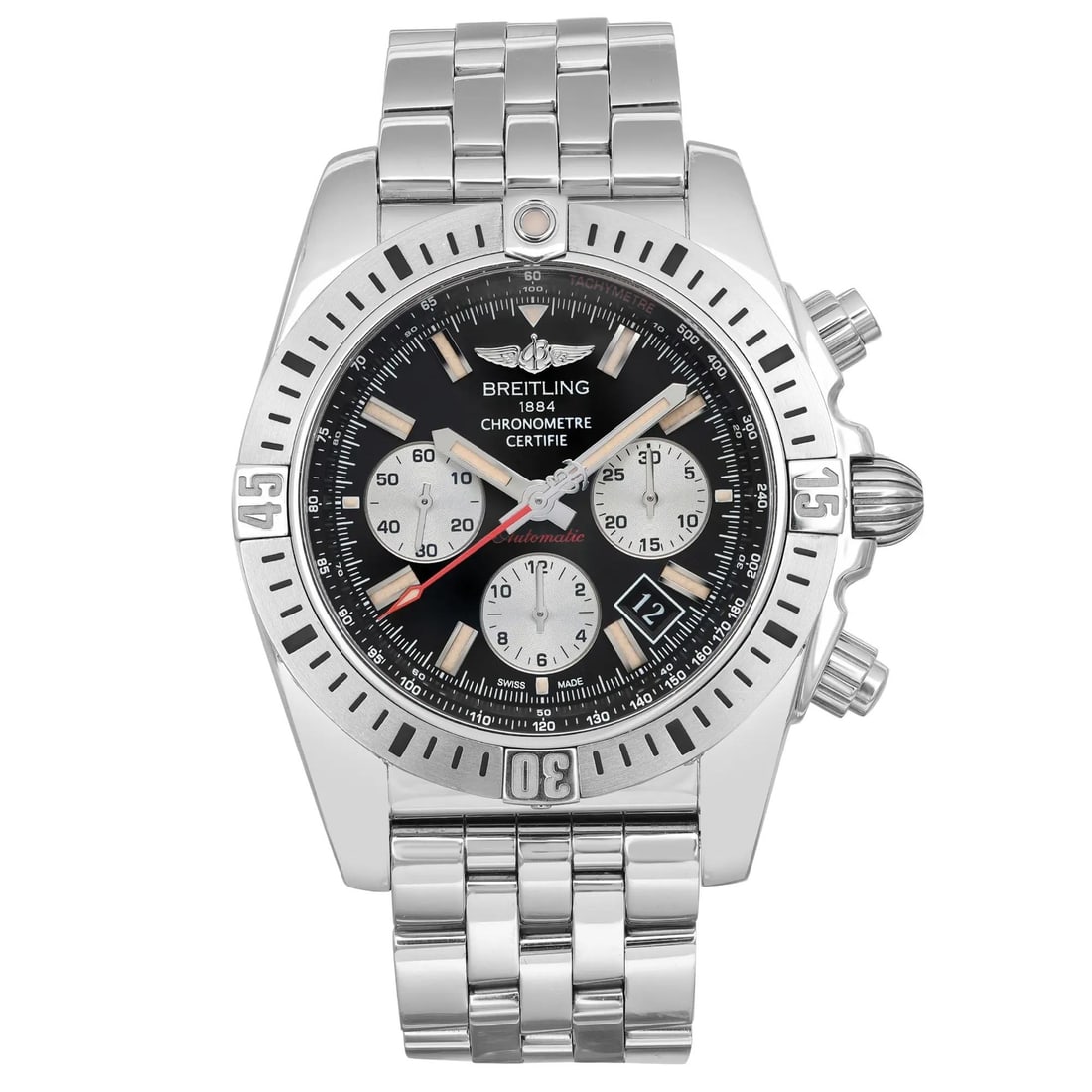 Breitling Chronomat 44 Airborne Black Dial Luxury Watch AB01154G/BD13-375A: Breitling Chronomat 44 Airborne Black Dial Luxury Watch AB01154G/BD13-375A Experience the perfect blend of style and functionality with the Breitling Chronomat 44 Airborne wristwatch for men. This lux