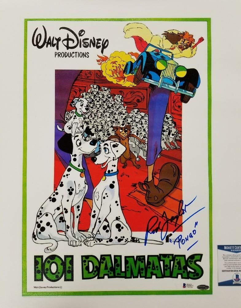 16x20 Canvas Signed by Rod Taylor as Pongo from 101 Dalmatians Beckett COA: 16x20 Canvas Signed by Rod Taylor as Pongo from 101 Dalmatians Beckett COA This original 16x20 canvas features the autograph of Rod Taylor, who was the voice of Pongo in 101 Dalmatians. The item is an