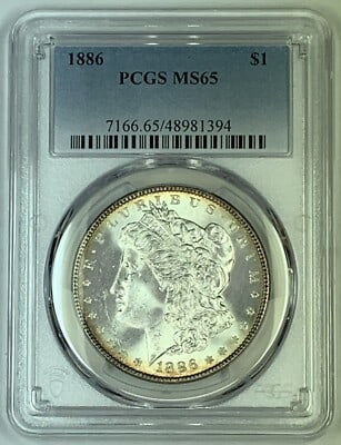 PCGS MS 65 1886 Morgan Silver Dollar (1 of 3)