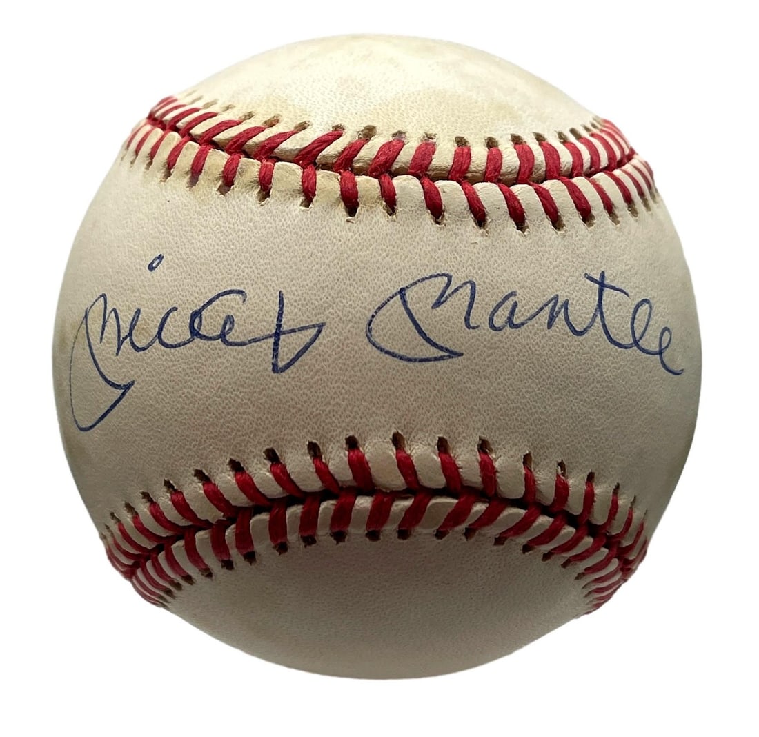 Mickey Mantle Autographed OAL Brown Baseball JSA Authenticated Yankees HOF (1 of 5)