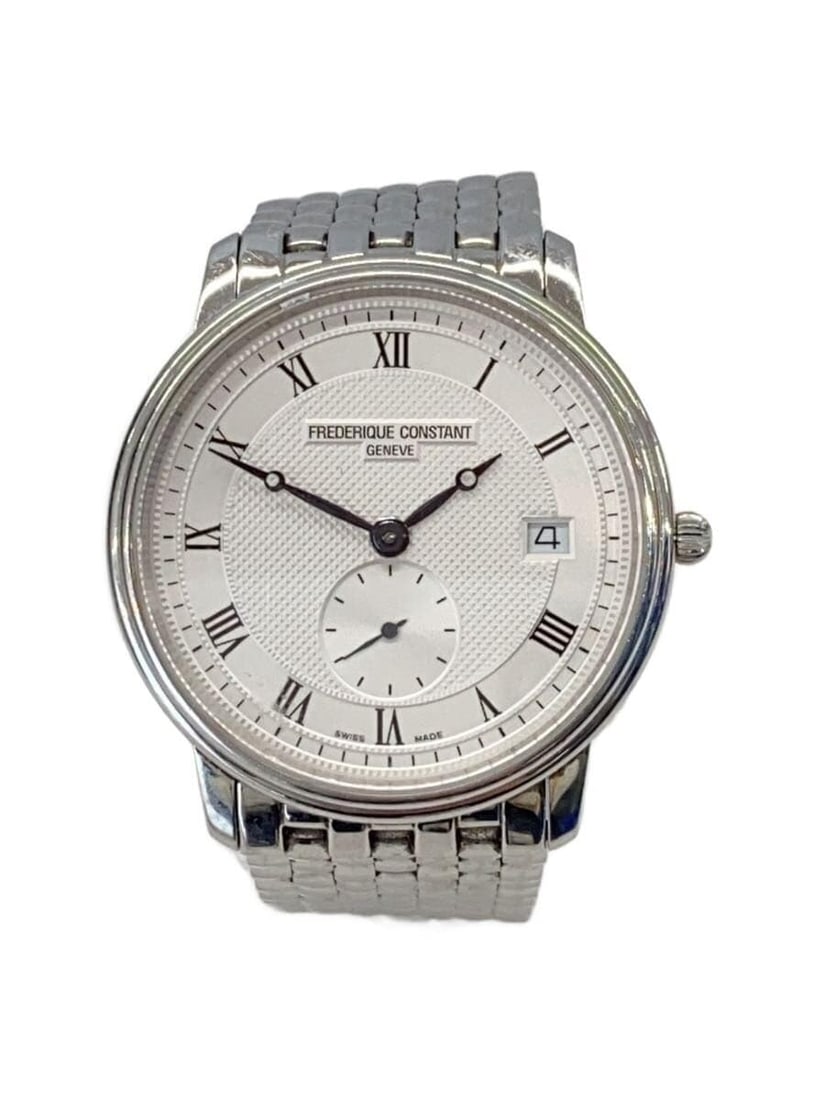 Frederique Constant Slimline men's wristwatch white dial: Frederique Constant Slimline men's wristwatch white dial This Frederique Constant Slimline Small Seconds men's wristwatch features a classic white dial and a slim profile, offering a refined and timel