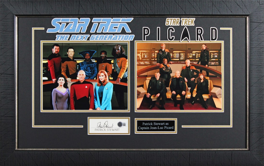Framed Patrick Stewart autograph photograph Beckett authenticated Star Trek (1 of 2)