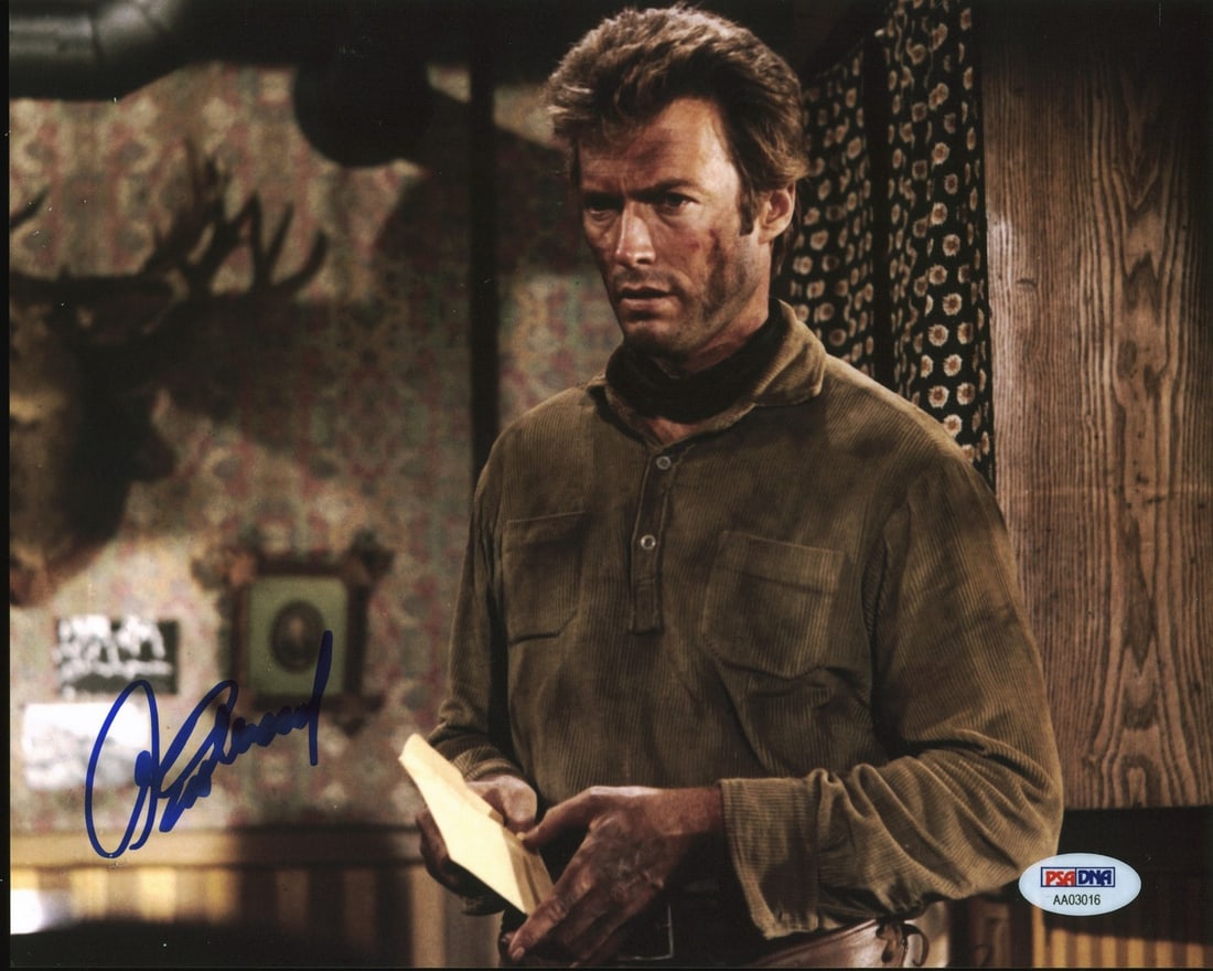 Clint Eastwood Hang 'Em High Signed 8x10 Photo Gem Mint 10 BAS PSA Authenticated: Clint Eastwood Hang 'Em High Signed 8x10 Photo Gem Mint 10 BAS PSA Authenticated This authentic 8x10 photo of Clint Eastwood from the film Hang 'Em High has been personally signed by the iconic actor.