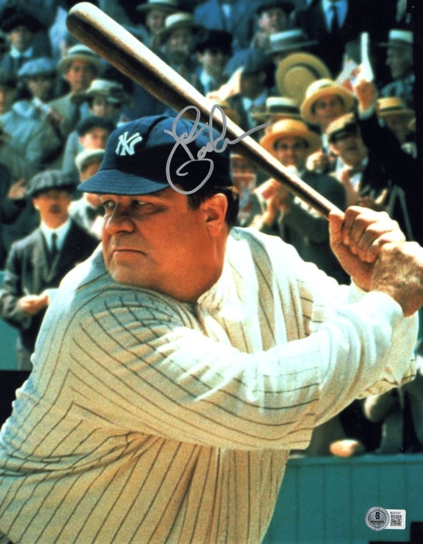 Beckett Authenticated John Goodman Signed 11x14 Babe at Plate Photograph: Beckett Authenticated John Goodman Signed 11x14 Babe at Plate Photograph This 11x14 photograph features John Goodman as "The Babe" at the plate and is personally autographed by John Goodman. The signa