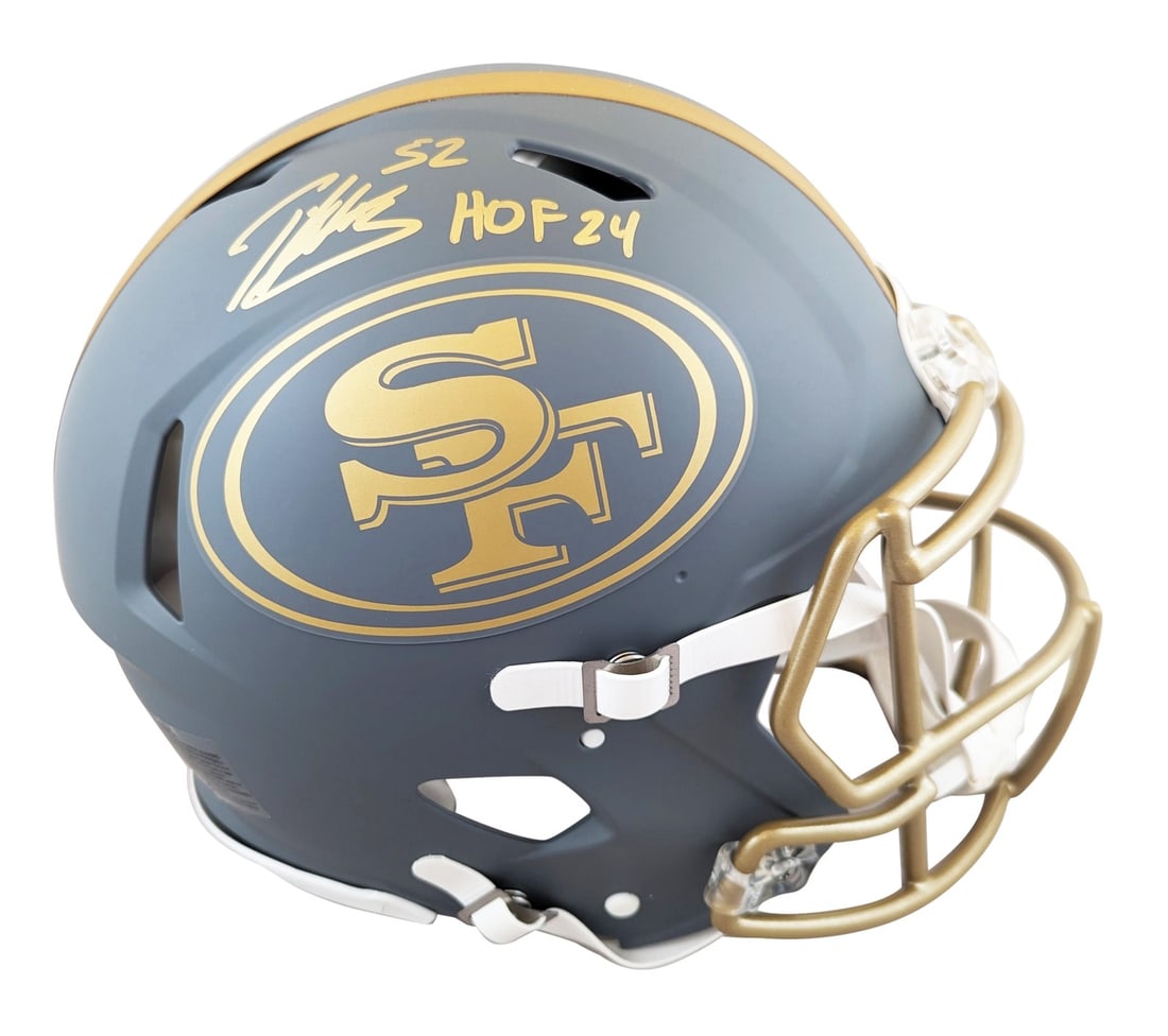Patrick Willis Signed 49ers Slate Helmet HOF 24 BAS Certified: Patrick Willis Signed 49ers Slate Helmet HOF 24 BAS Certified This authentic full-size Speed Proline helmet is a remarkable collectible featuring the autograph of Patrick Willis, legendary linebacker 