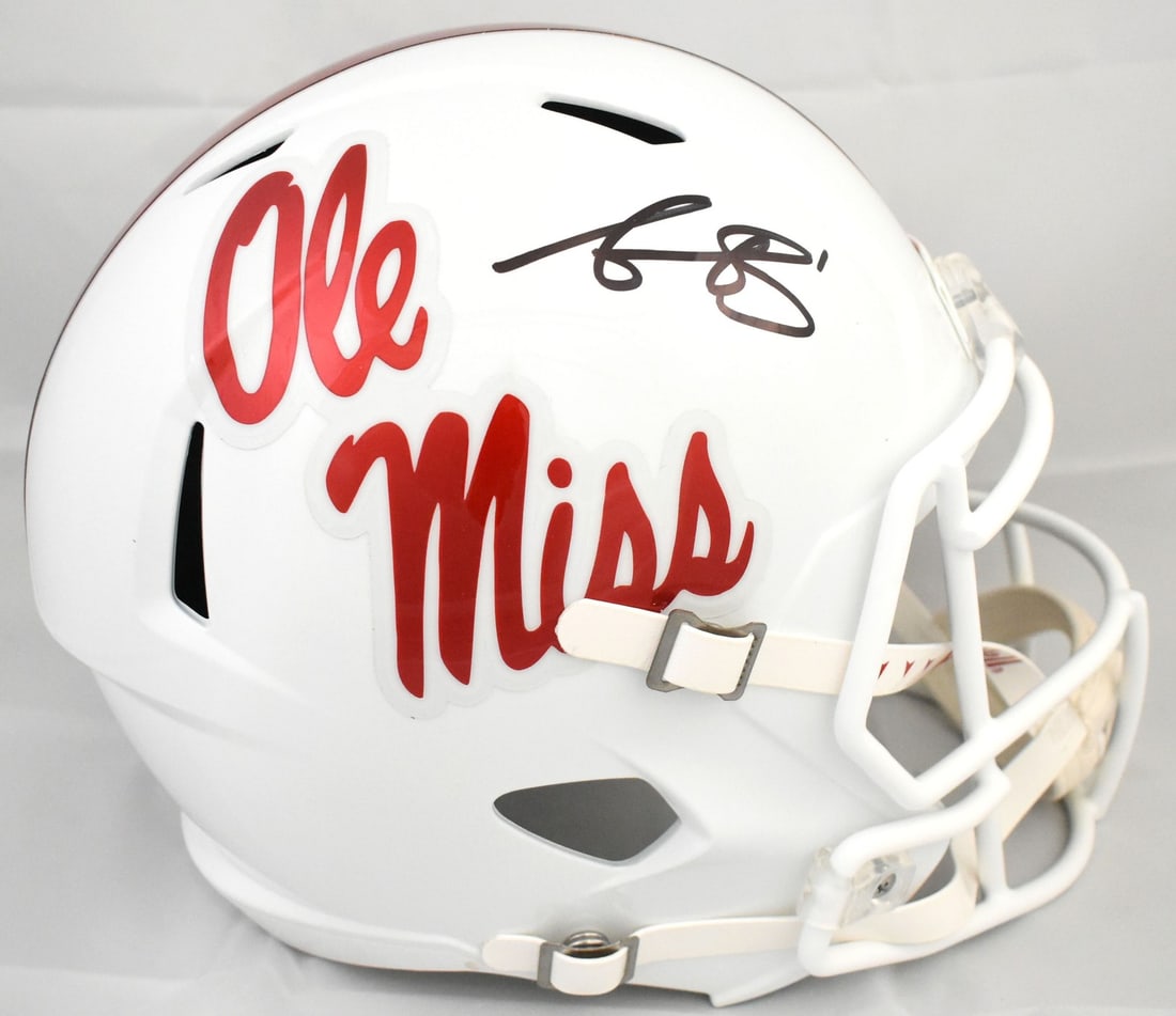 Ole Miss Rebels Full Size Speed Helmet Signed by A.J. Brown Beckett Holo (1 of 5)