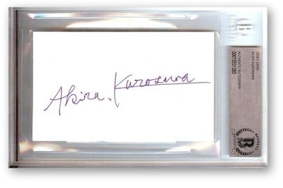 Beckett Authenticated Akira Kurosawa Signed Index Card Legendary Japanese Director (1 of 2)