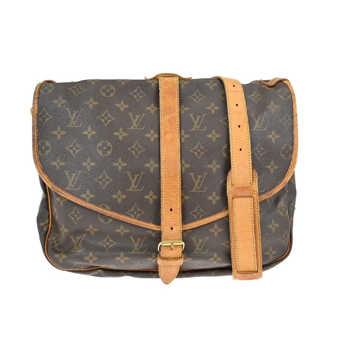 Louis Vuitton Saumur 35 Monogram Canvas Shoulder Bag M42254 Brown: Louis Vuitton Saumur 35 Monogram Canvas Shoulder Bag M42254 Brown This is a vintage Louis Vuitton Saumur 35 shoulder bag crafted from classic monogram canvas leather with brown leather crossbody strap