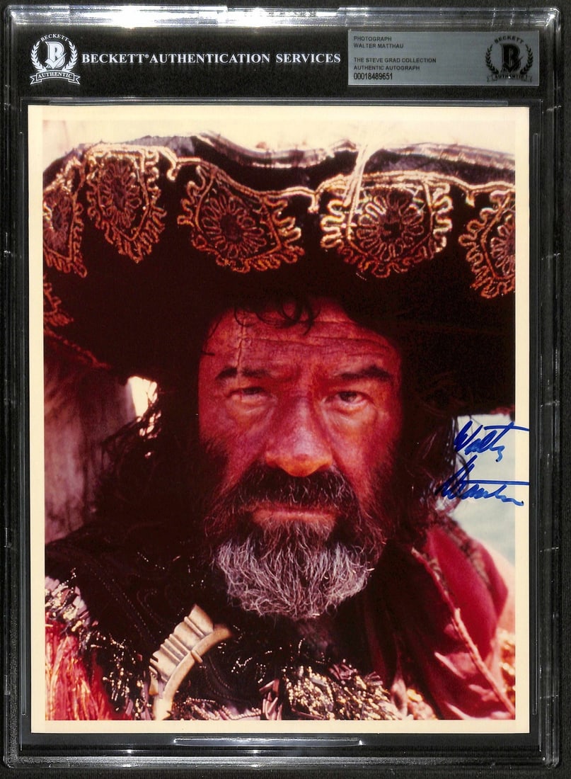 Walter Matthau Signed 8x10 Pirates Captain Red Photo Beckett Authenticated: Walter Matthau Signed 8x10 Pirates Captain Red Photo Beckett Authenticated This stunning 8x10 color photograph captures Walter Matthau in his iconic role as Captain Thomas Bartholomew "Captain Red" fr