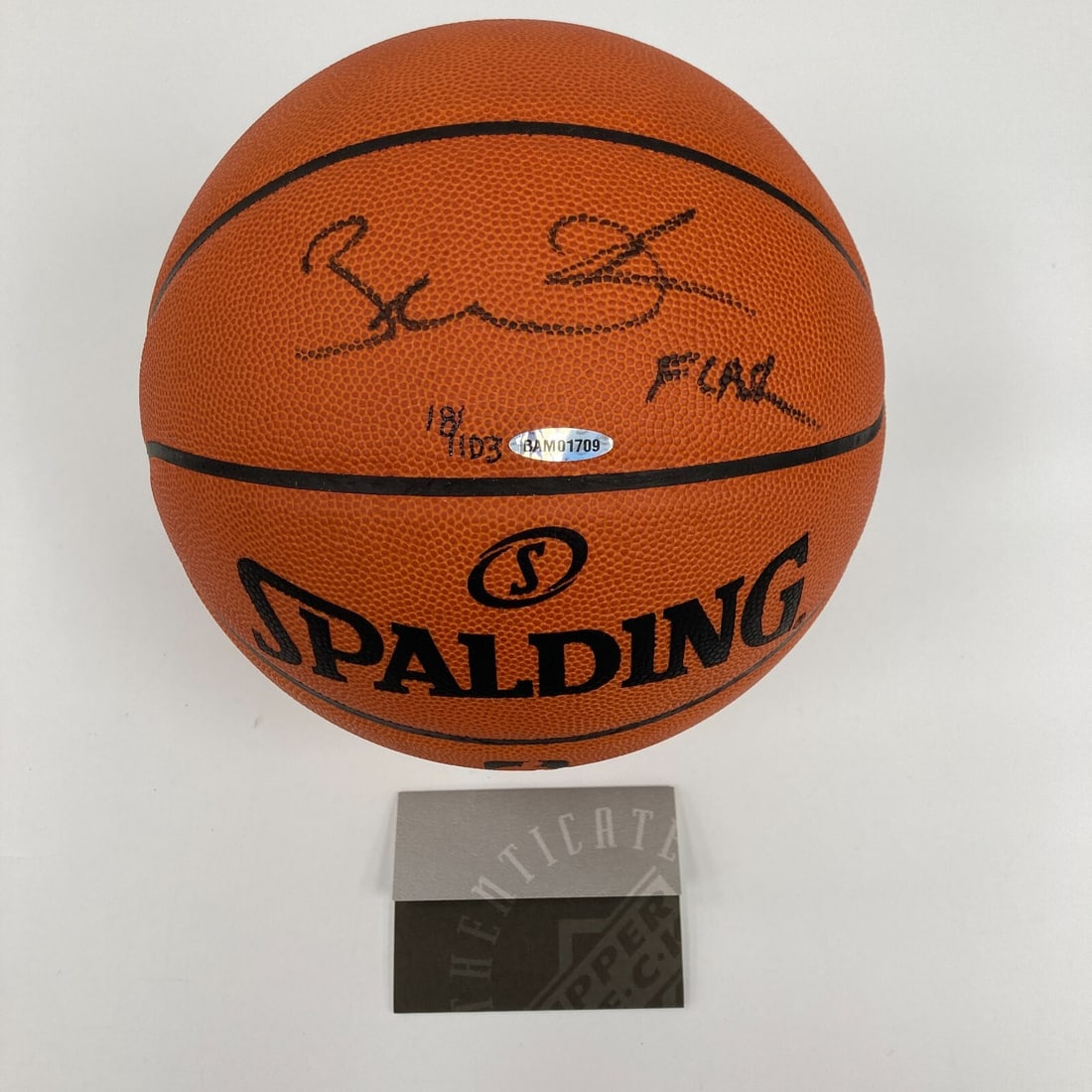 Dwyane Wade Signed Spalding Game Basketball with UDA COA Inscription Flash (1 of 7)