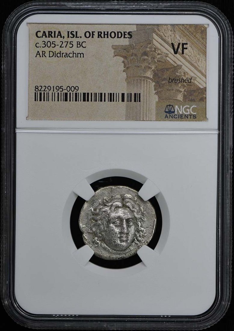 Rhodes AR Didrachm NGC VF Caria 4th to 3rd Century BC (1 of 2)