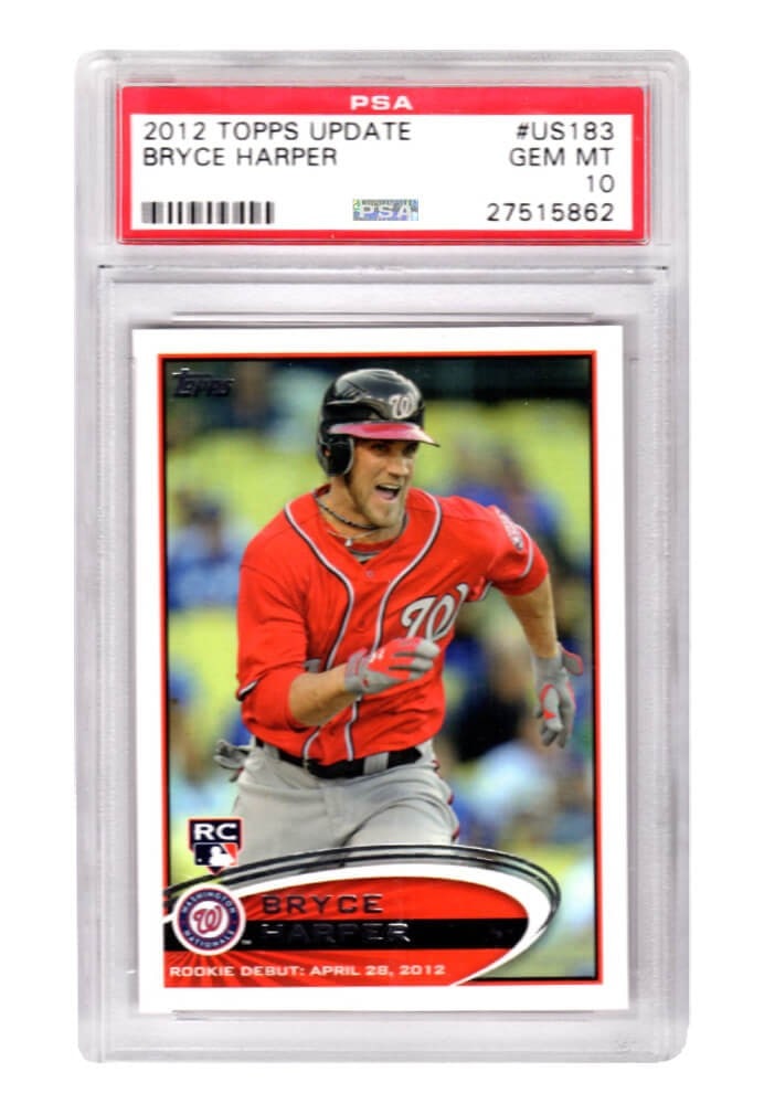 Bryce Harper 2012 Topps Update #US183 RC PSA 10 Gem Mint Rookie Card: Bryce Harper 2012 Topps Update #US183 RC PSA 10 Gem Mint Rookie Card This listing features a Bryce Harper 2012 Topps Update #US183 rookie card, encapsulated and graded Gem Mint 10 by Professional Spor