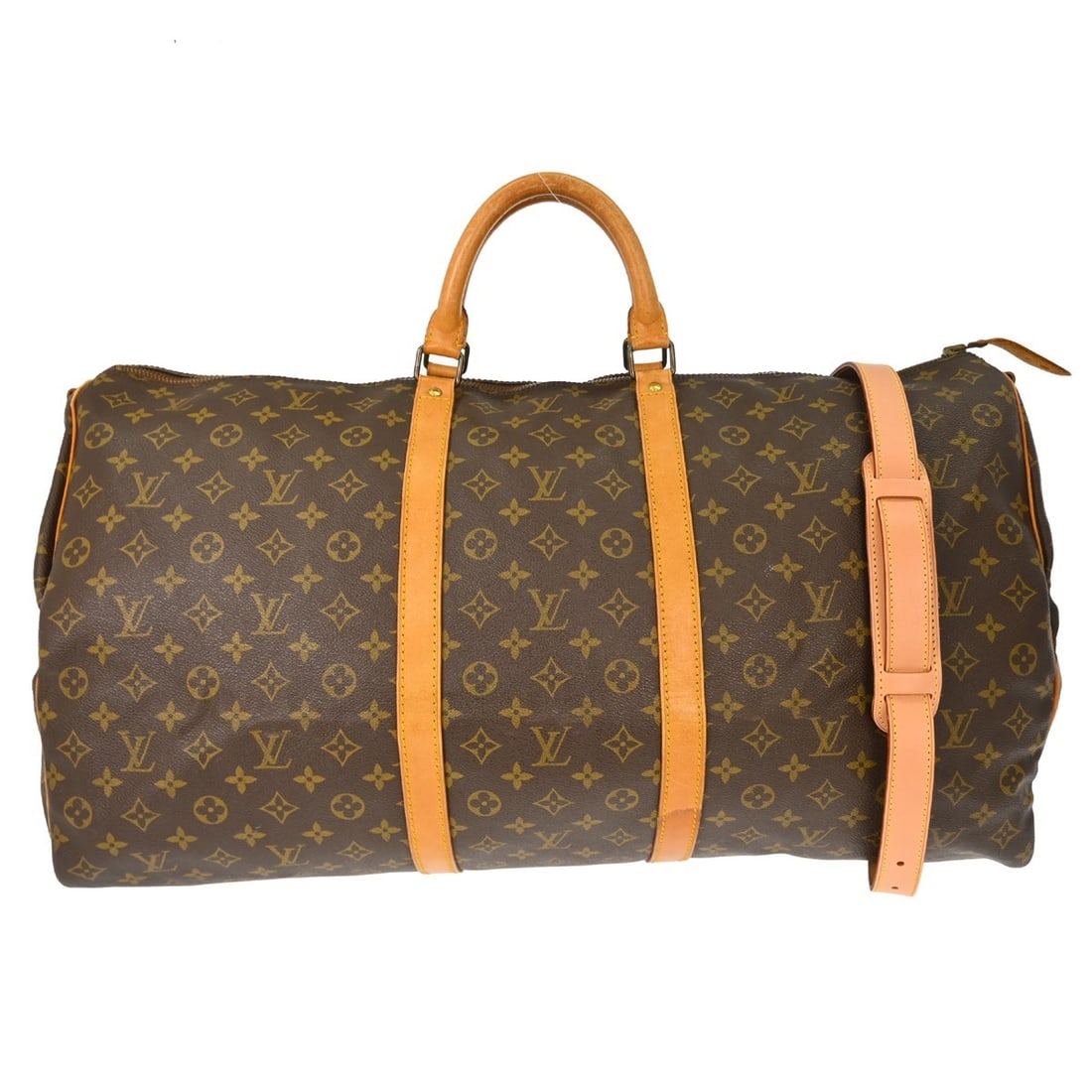 Louis Vuitton Monogram Canvas Keepall Bandouliere Travel Bag 60cm: Louis Vuitton Monogram Canvas Keepall Bandouliere Travel Bag 60cm The Louis Vuitton Keepall Bandouliere Bag features the signature Monogram canvas in brown and is designed for unisex use. Made in Fran