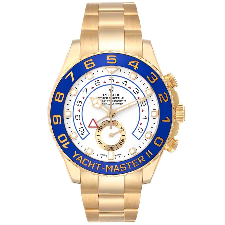 Yacht-Master II 116688 White Dial Men's Watch with 2018 Card: Yacht-Master II 116688 White Dial Men's Watch with 2018 Card This Rolex Yacht-Master II features a white dial and a rotating bezel, paired with an Oyster bracelet. The watch is designed for men and be