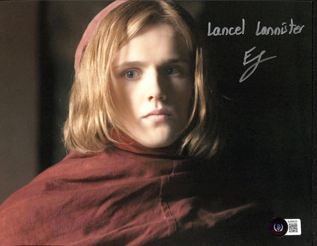 Eugene Simon Game of Thrones Signed 8x10 Photo Beckett Certified: Eugene Simon Game of Thrones Signed 8x10 Photo Beckett Certified This is an 8x10 color photograph featuring Eugene Simon, known for his role as Lancel Lannister in the acclaimed TV series Game of Thro
