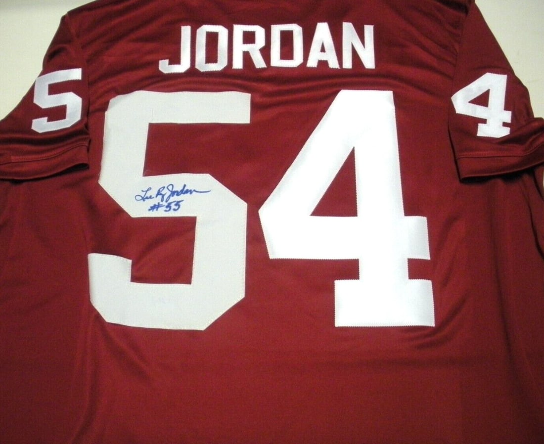 Lee Roy Jordan Alabama Crimson Tide Signed Nike Jersey with COA: Lee Roy Jordan Alabama Crimson Tide Signed Nike Jersey with COA This officially licensed Nike jersey features the autograph of Lee Roy Jordan, a celebrated player for the Alabama Crimson Tide. This co
